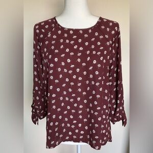 Elegant Maroon Floral Women's Top